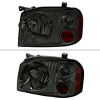 2001-2004 Nissan Frontier XE Factory Style Headlight (Chrome Housing/Smoked Lens)