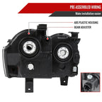 2005-2007 Jeep Grand Cherokee Factory Style Headlights (Chrome Housing/Smoked Lens)