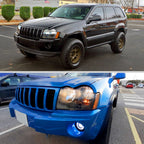 2005-2007 Jeep Grand Cherokee Factory Style Headlights (Matte Black Housing/Clear Lens)