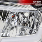 1999-2004 Jeep Grand Cherokee Factory Style Dual LED Bar Headlights (Chrome Housing/Clear Lens)