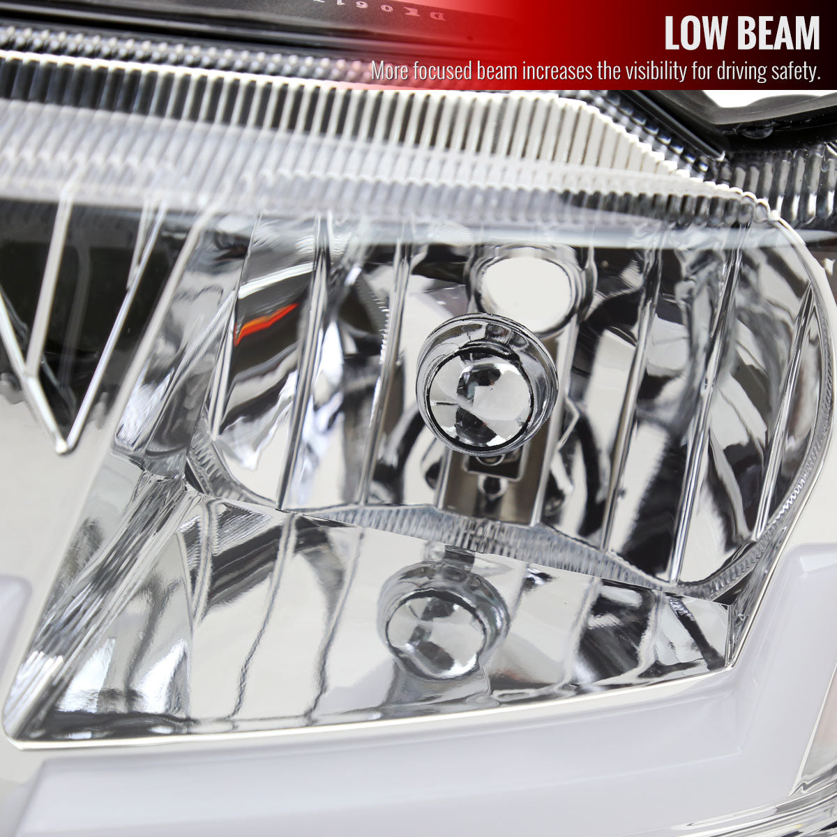 1999-2004 Jeep Grand Cherokee Factory Style Dual LED Bar Headlights (Chrome Housing/Clear Lens)