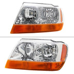 1999-2004 Jeep Grand Cherokee Factory Style Headlights (Chrome Housing/Clear Lens)