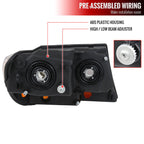1999-2004 Jeep Grand Cherokee Factory Style Crystal Headlights (Matte Black Housing/Clear Lens)
