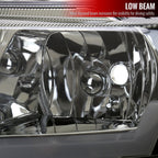1999-2004 Jeep Grand Cherokee Factory Style Dual LED Bar Headlights (Chrome Housing/Smoked Lens)