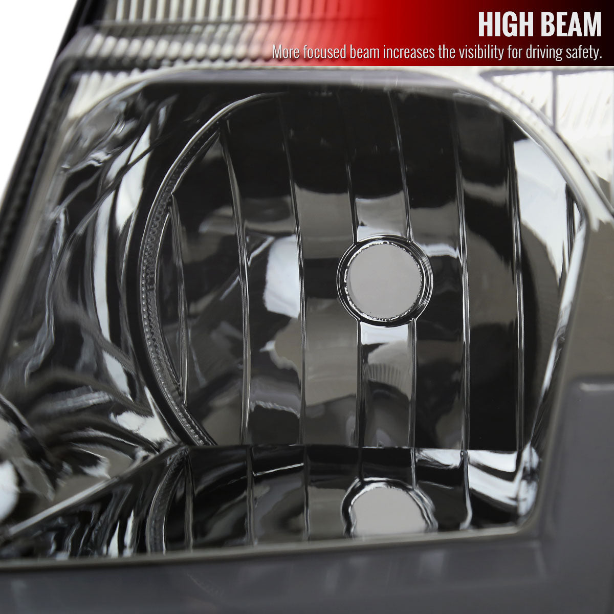 1999-2004 Jeep Grand Cherokee Factory Style Dual LED Bar Headlights (Chrome Housing/Smoked Lens)