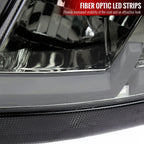 1999-2004 Jeep Grand Cherokee Factory Style Dual LED Bar Headlights (Chrome Housing/Smoked Lens)