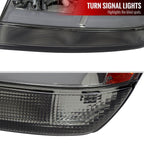 1999-2004 Jeep Grand Cherokee Factory Style Dual LED Bar Headlights (Chrome Housing/Smoked Lens)