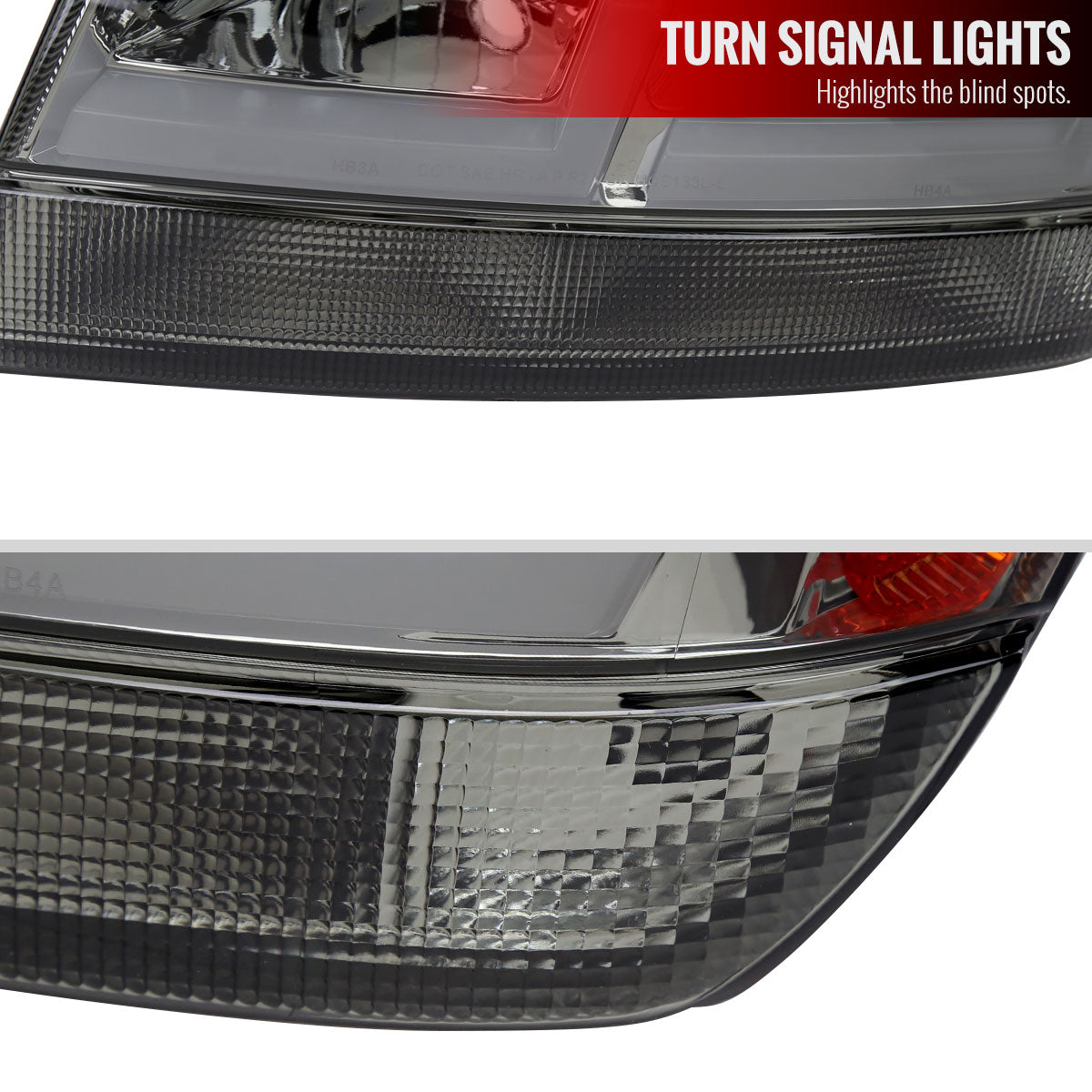 1999-2004 Jeep Grand Cherokee Factory Style Dual LED Bar Headlights (Chrome Housing/Smoked Lens)