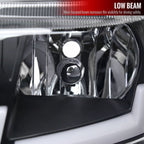 1999-2004 Jeep Grand Cherokee Factory Style Dual LED Bar Headlights (Matte Black Housing/Clear Lens)