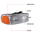 1999-2006 GMC Sierra/Yukon/Yukon XL Clear Lens Crystal Headlight w/ Amber Reflector - Passenger Side Only
