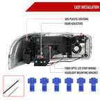 1999-2006 GMC Sierra/ 2000-2006 Yukon/Yukon XL LED Tube Factory Style Headlights (Chrome Housing/Smoked Lens)