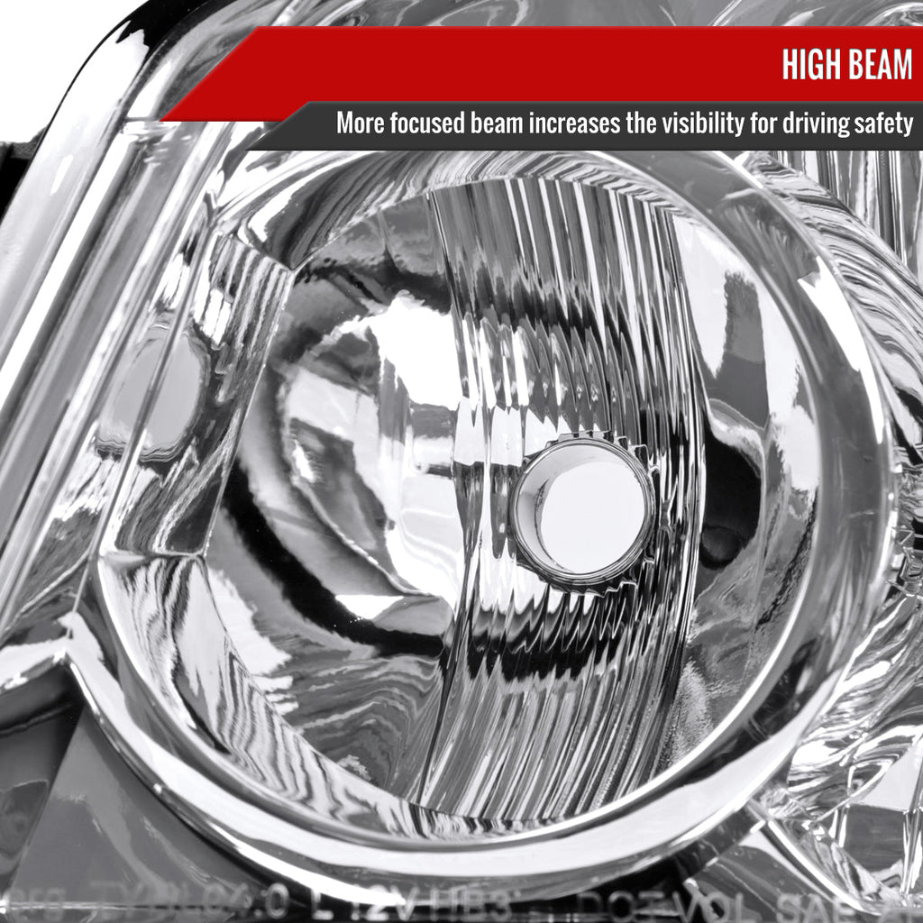 2004-2007 Toyota Highlander Factory Style Headlights (Chrome Housing/Clear Lens)