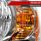 2004-2007 Toyota Highlander Factory Style Headlights (Chrome Housing/Clear Lens)