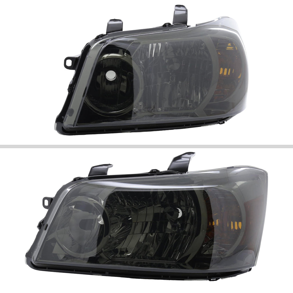 2004-2007 Toyota Highlander Factory Style Headlights (Chrome Housing/Smoked Lens)