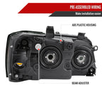 2004-2007 Toyota Highlander Factory Style Headlights (Chrome Housing/Smoked Lens)