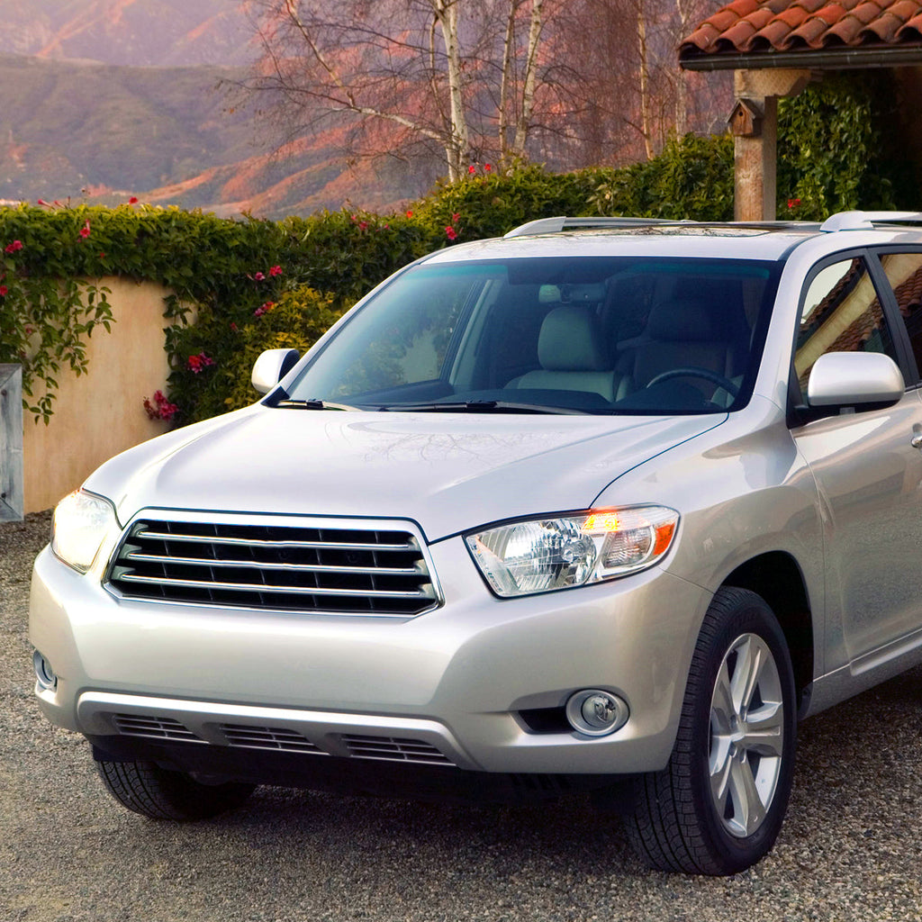 2008-2010 Toyota Highlander Factory Halogen Replacement Headlights (Chrome Housing/Clear Lens)