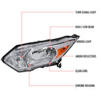2016-2018 Honda HR-V Crystal Headlights w/ Amber Reflectors (Chrome Housing/Clear Lens)