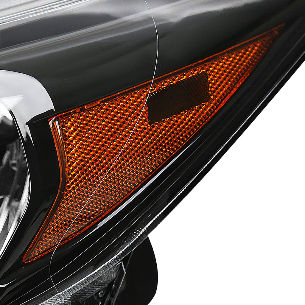 2016-2018 Honda HR-V Crystal Headlights w/ Amber Reflectors (Glossy Black Housing/Clear Lens)