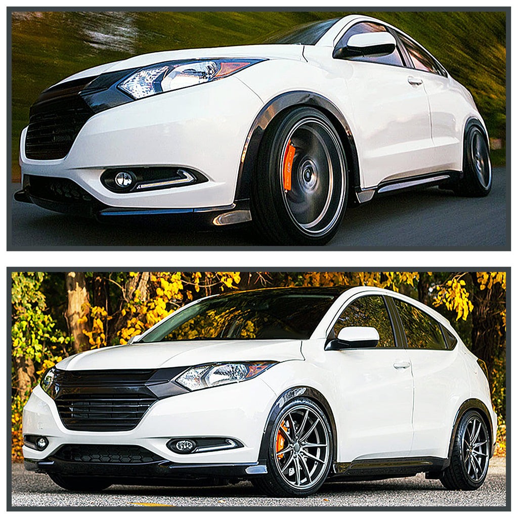 2016-2018 Honda HR-V Crystal Headlights w/ Amber Reflectors (Glossy Black Housing/Clear Lens)