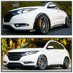 2016-2018 Honda HR-V Crystal Headlights w/ Amber Reflectors (Glossy Black Housing/Clear Lens)