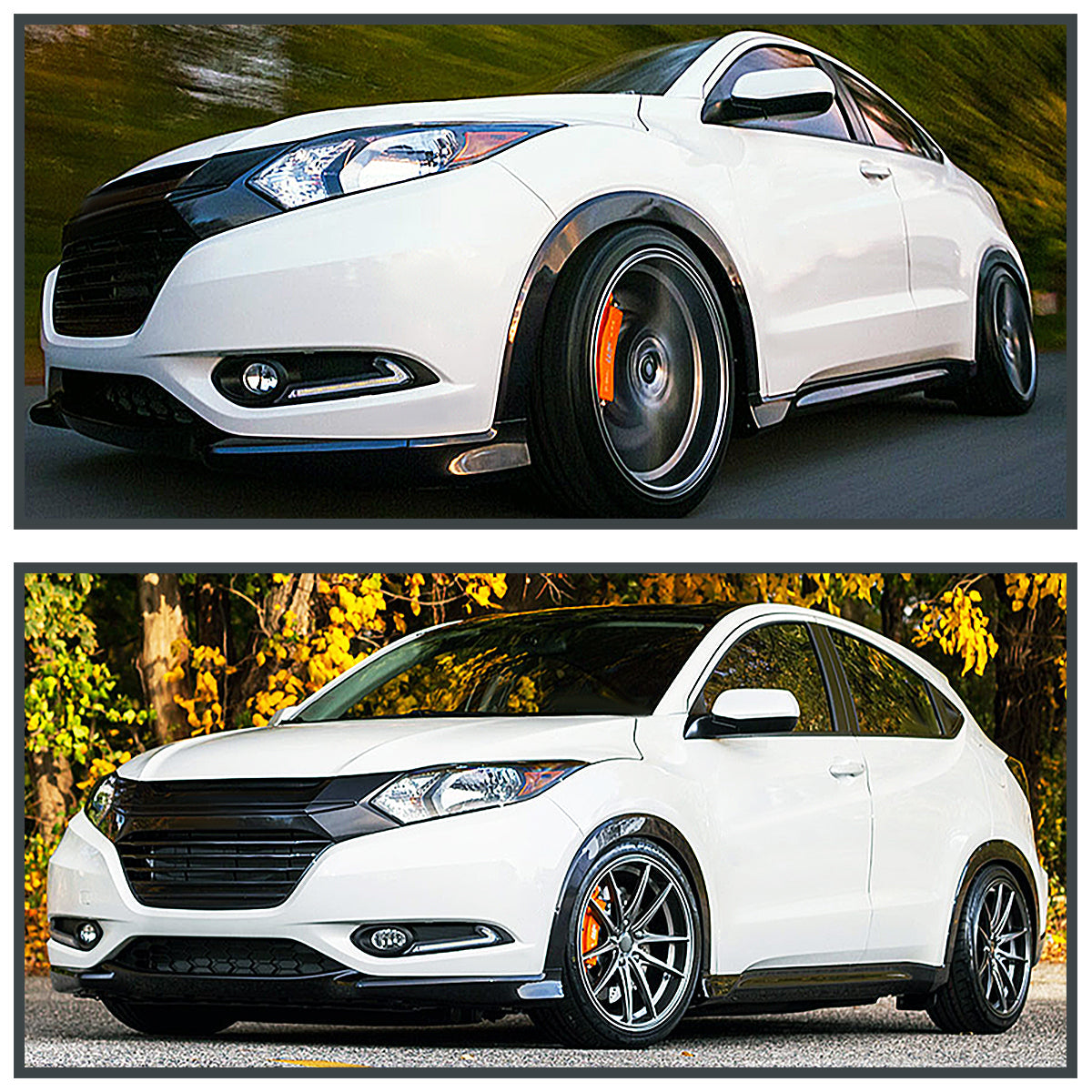 2016-2018 Honda HR-V Crystal Headlights w/ Amber Reflectors (Glossy Black Housing/Clear Lens)