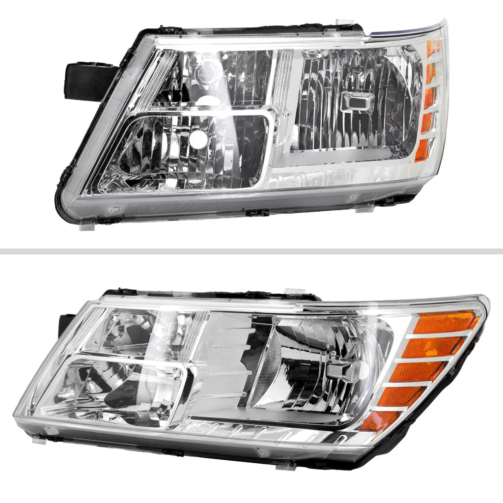 2009-2020 Dodge Journey Factory Style Headlights (Chrome Housing/Clear Lens)