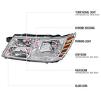 2009-2020 Dodge Journey Factory Style Headlights (Chrome Housing/Clear Lens)