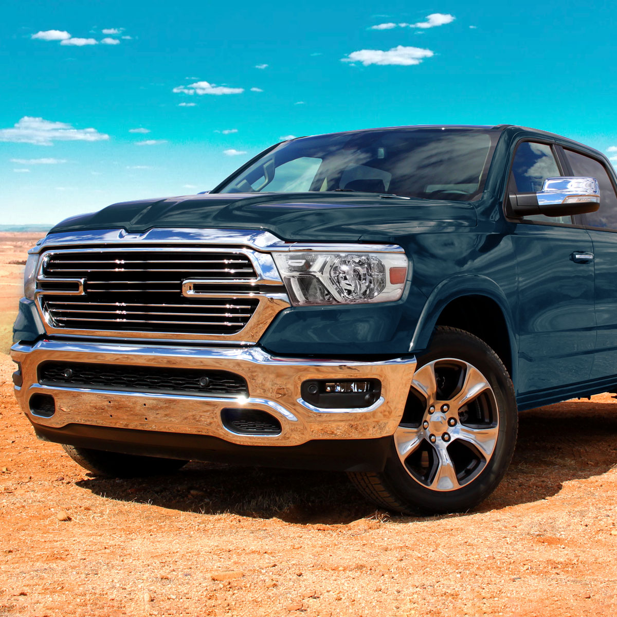2019-2024 Dodge Ram 1500 Factory Style Crystal Headlight - Driver Side Only (Chrome Housing / Clear Lens)