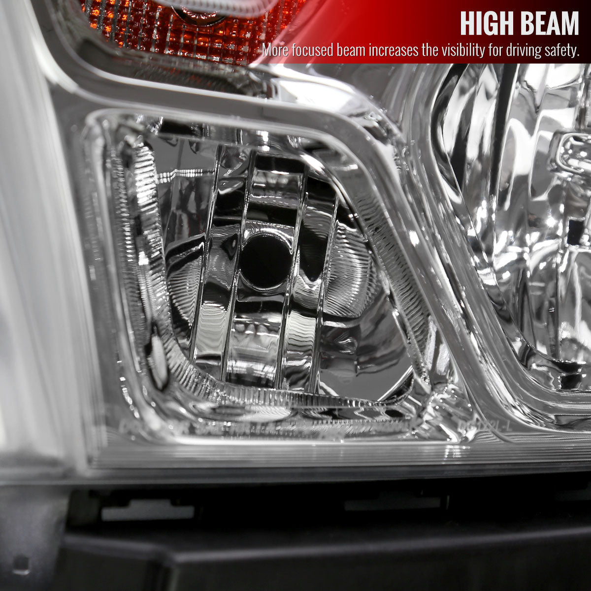 2019-2024 Dodge RAM 1500 Factory Style Headlights with Amber Reflectors (Chrome Housing/Clear Lens)
