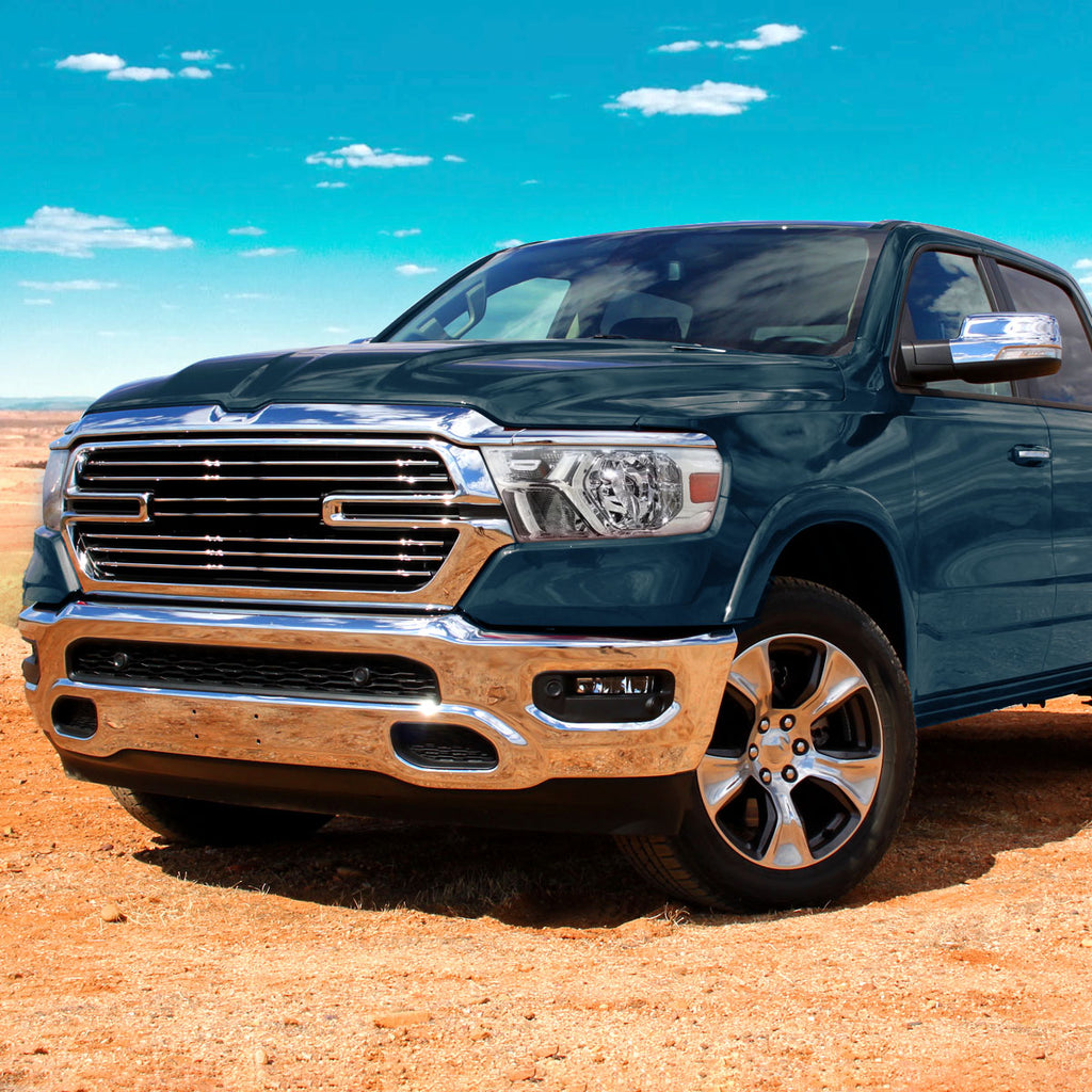 2019-2024 Dodge RAM 1500 Factory Style Headlights with Amber Reflectors (Chrome Housing/Clear Lens)