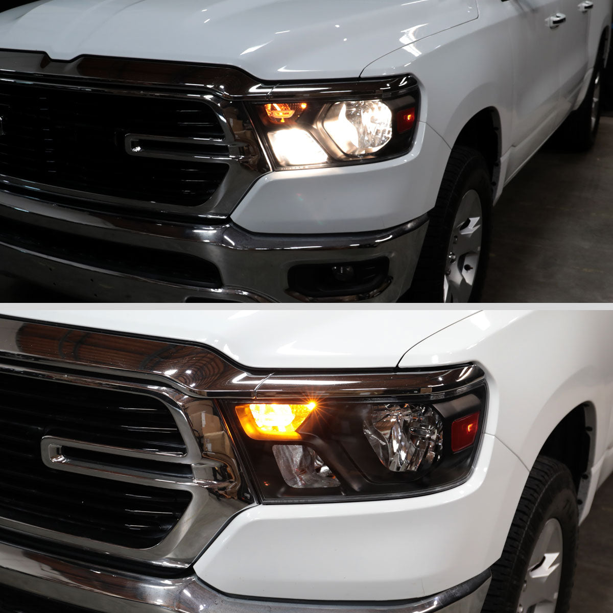 2019-2024 Dodge Ram 1500 Factory Style Crystal Headlight - Driver Side Only (Black Housing / Clear Lens)