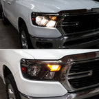2019-2024 Dodge Ram 1500 Factory Style Crystal Headlight - Passenger Side Only (Black Housing / Clear Lens)