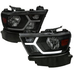 2019-2024 Dodge RAM 1500 Animated LED Bar Factory Style Headlights (Matte Black Housing/Smoked Lens)