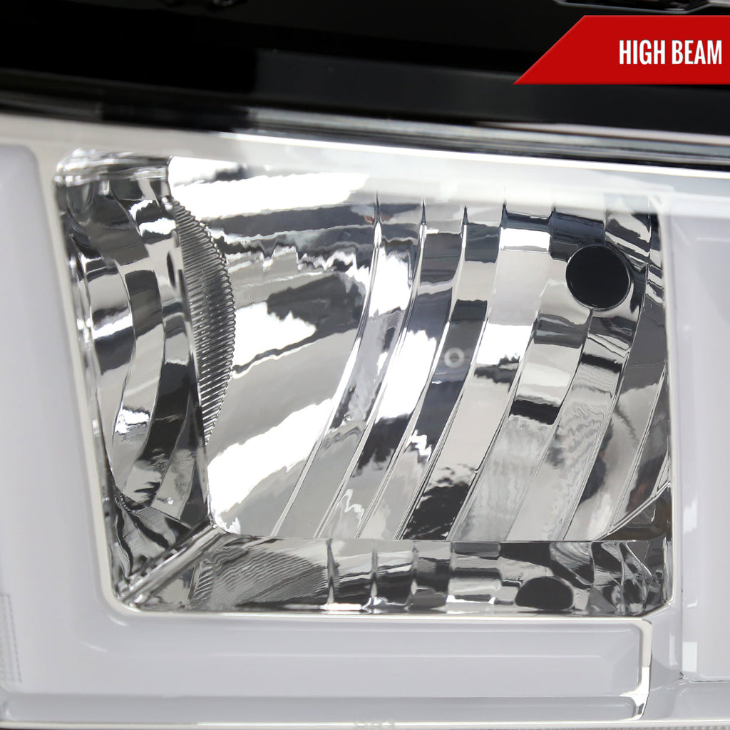 2019-2024 Dodge RAM 2500/3500/4500/5500 LED Bar Factory Style Headlights (Chrome Housing/Clear Lens)
