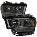 2019-2024 Dodge RAM 2500/3500/4500/5500 Factory Style Headlights (Chrome Housing/Smoked Lens)