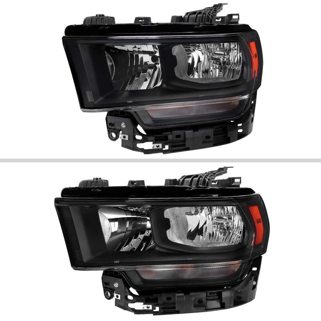 2019-2024 Dodge Ram 2500 3500 Factory Style Crystal Headlight - Driver Side Only (Black Housing / Clear Lens)