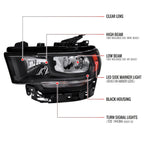 2019-2024 Dodge Ram 2500 3500 Factory Style Crystal Headlight - Driver Side Only (Black Housing / Clear Lens)