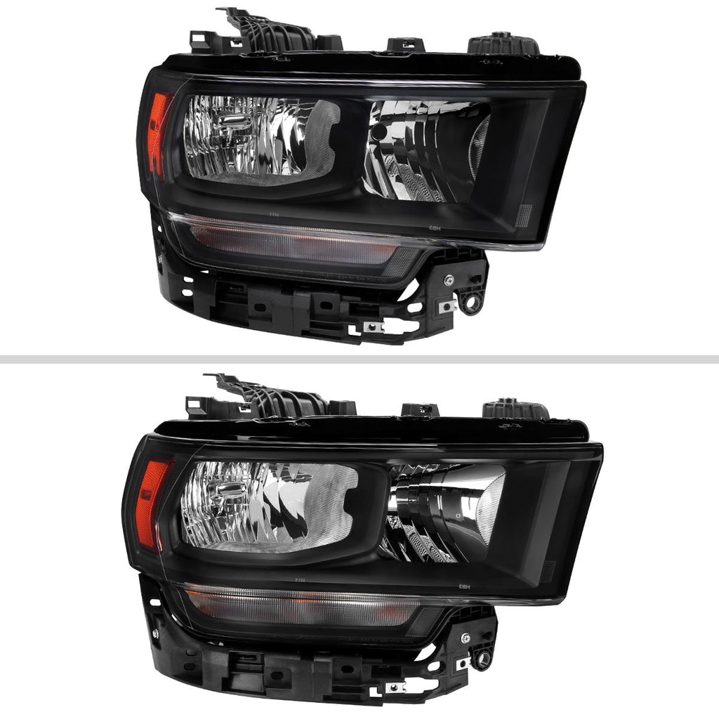 2019-2024 Dodge Ram 2500 3500 Factory Style Crystal Headlight - Passenger Side Only (Black Housing / Clear Lens)