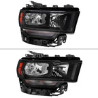 2019-2024 Dodge Ram 2500 3500 Factory Style Crystal Headlight - Passenger Side Only (Black Housing / Clear Lens)