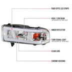1994-2001 Dodge RAM 1500/ 1994-2002 RAM 2500/3500 Dual LED Bar Factory Style Headlights (Chrome Housing/Clear Lens)