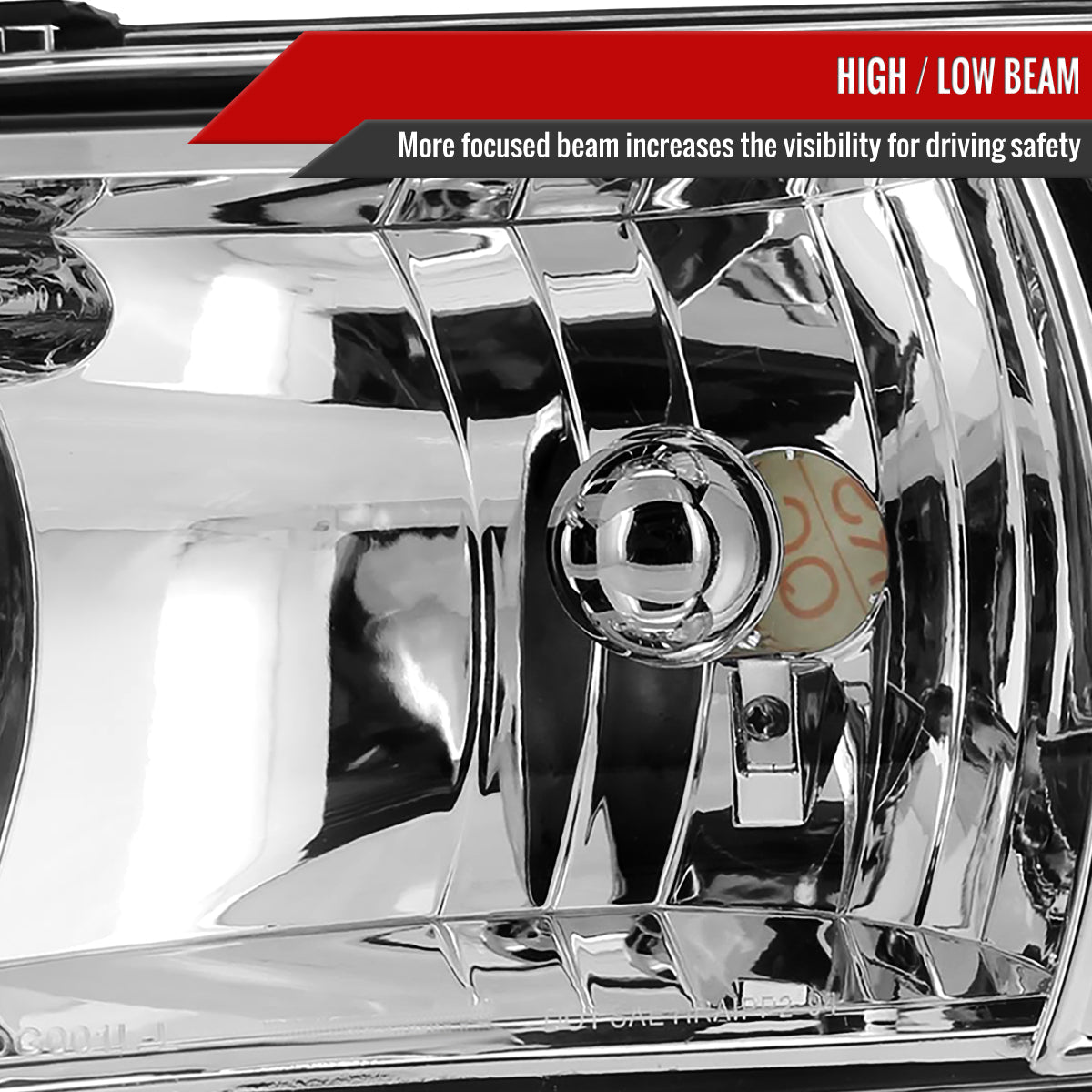 1994-2001 Dodge RAM 1500/ 1994-2002 Dodge RAM 2500 3500 Crystal Headlights (Chrome Housing/Clear Lens)