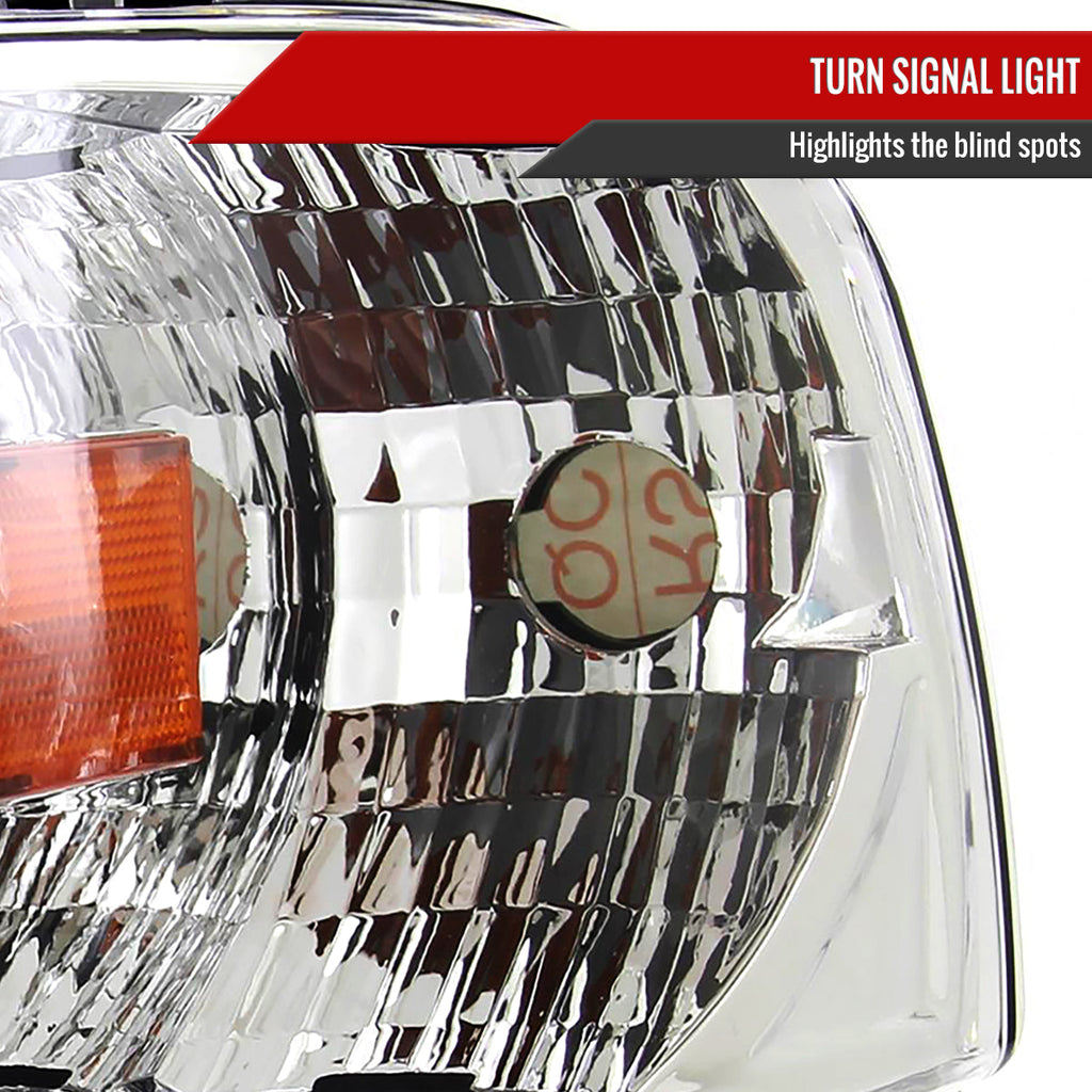 1994-2001 Dodge RAM 1500/ 1994-2002 Dodge RAM 2500 3500 Crystal Headlights (Chrome Housing/Clear Lens)
