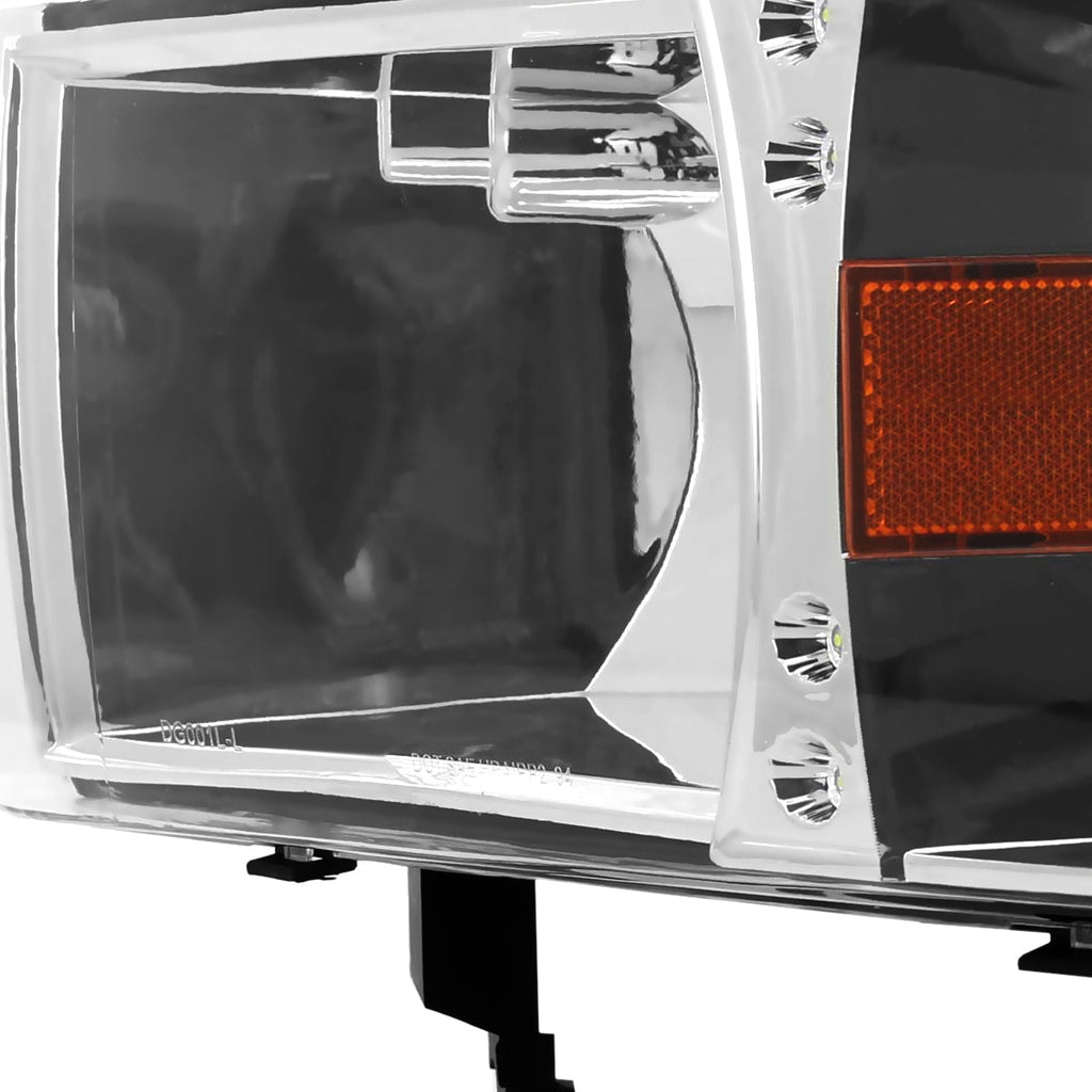 1994-2001 Dodge RAM 1500/ 1994-2002 Dodge RAM 2500 3500 Crystal Headlights (Chrome Housing/Clear Lens)