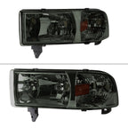 1994-2001 Dodge RAM 1500/ 1994-2002 RAM 2500 3500 Factory Style Headlights (Chrome Housing/Smoked Lens)