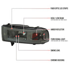 1994-2001 Dodge RAM 1500/ 1994-2002 RAM 2500/3500 Dual LED Bar Factory Style Headlights (Chrome Housing/Smoked Lens)