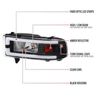 1994-2001 Dodge RAM 1500/ 1994-2002 RAM 2500/3500 Dual LED Bar Factory Style Headlights (Matte Black Housing/Clear Lens)