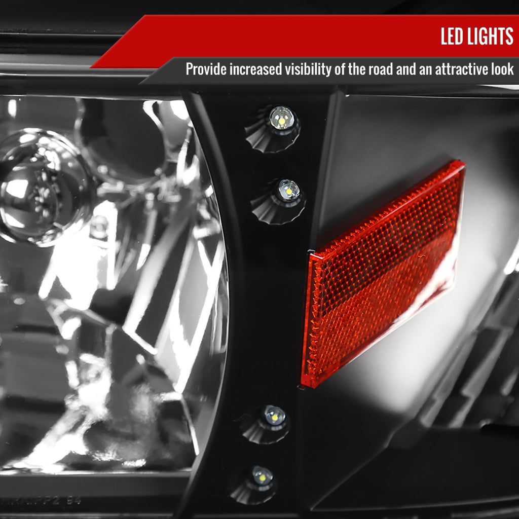 1994-2001 Dodge RAM 1500/ 1994-2002 Dodge RAM 2500 3500 Crystal Headlights (Matte Black Housing/Clear Lens)