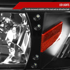 1994-2001 Dodge RAM 1500/ 1994-2002 Dodge RAM 2500 3500 Crystal Headlights (Matte Black Housing/Clear Lens)