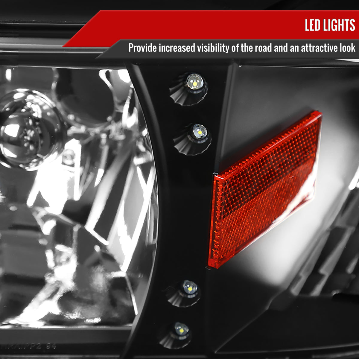 1994-2001 Dodge RAM 1500/ 1994-2002 Dodge RAM 2500 3500 Crystal Headlights (Matte Black Housing/Clear Lens)