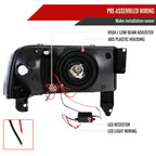 1994-2001 Dodge RAM 1500/ 1994-2002 Dodge RAM 2500 3500 Crystal Headlights (Matte Black Housing/Clear Lens)